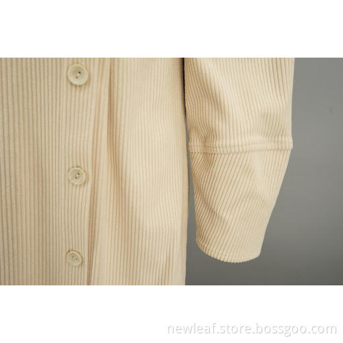 Diagonal buckle design Corduroy 6W shirt dress